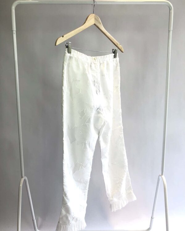 Calça algodão branca coqueiros texturizada ÁGUA DE COCO - P *nunca usada* - VENDIDO SISTEMA OTO