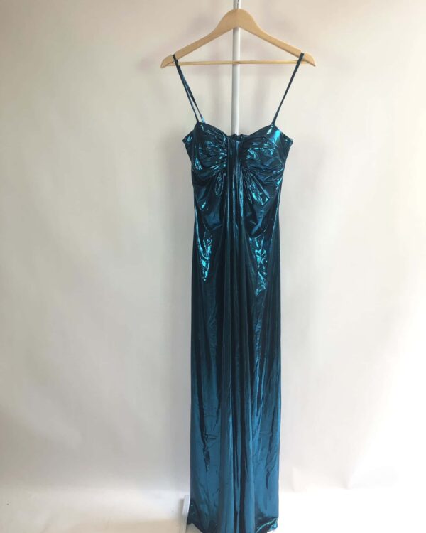 Vestido longo azul metalizado AMISSIMA - PP *coleção atual* - VENDIDO SISTEMA OTO