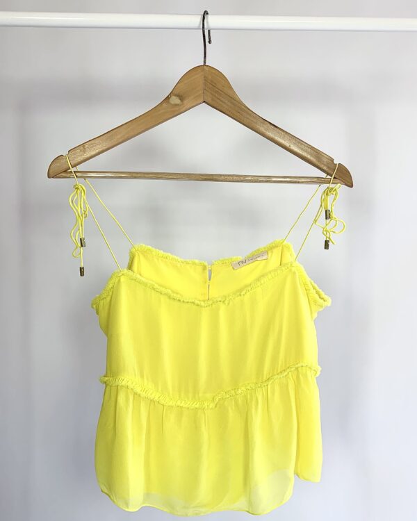Blusa cropped alça fina amarela NV - M - VENDIDO SIST OTO