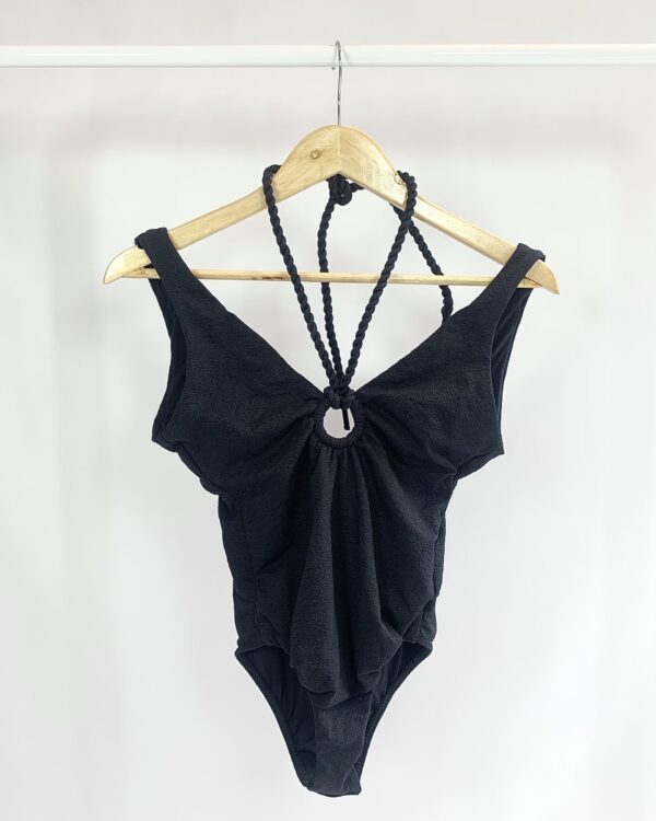 Maiô preto detalhe corda OLIVIA - P - VENDIDO SIST OTO