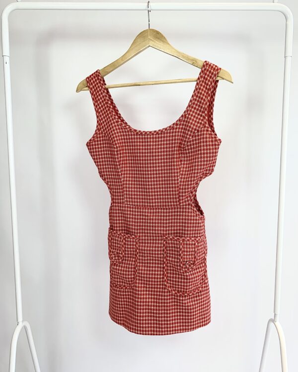 Macaquinho quadriculado vermelho e branco LITT - 36