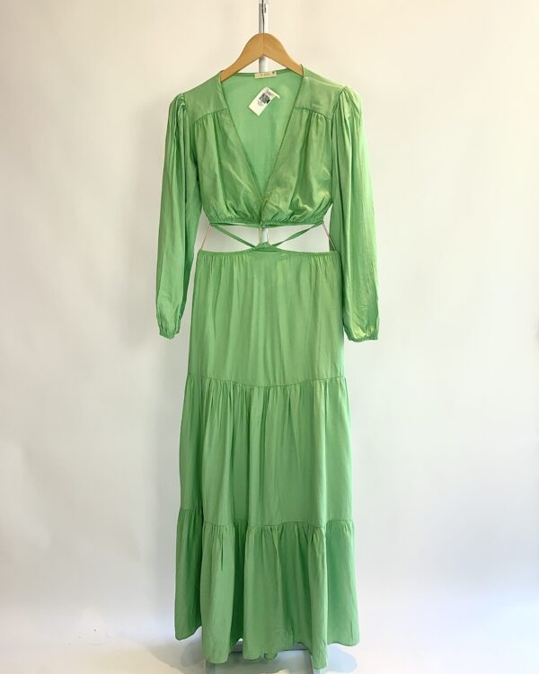 Vestido verde decote cintura SMK - P - VENDIDO SIST OTO
