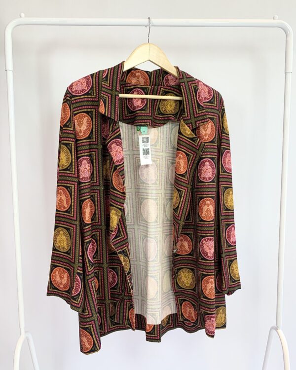 Blazer viscolinho alongado estampado FARM - P - VENDIDO SISTEMA OTO