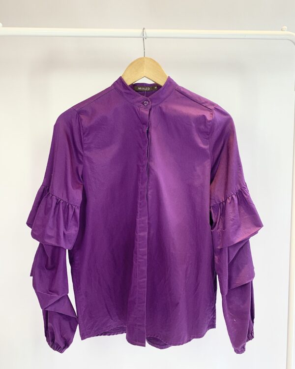 Camisa roxa algodão manga bufante MIXED - PP