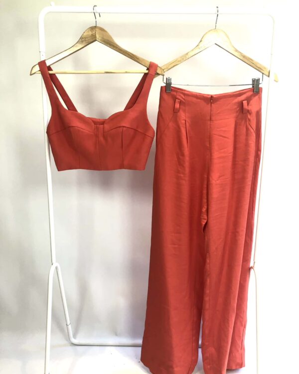 Conjunto top e calça laranja alfaiataria LORE - P