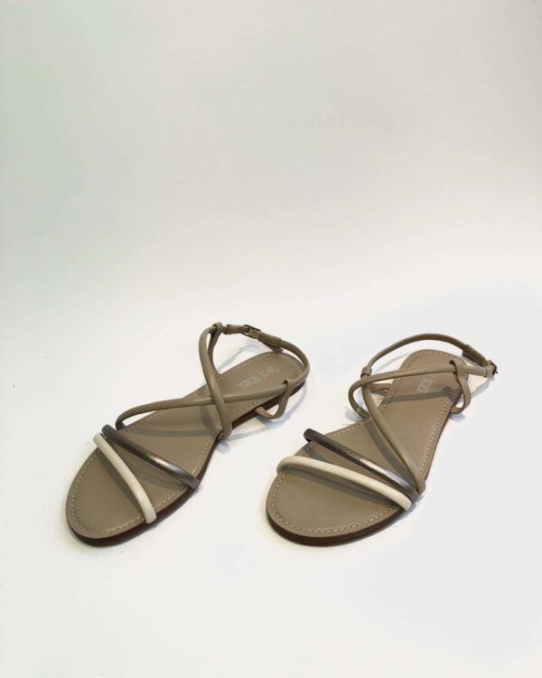 Rasteira cinza com tiras SHOE HOUSE - 35 - VENDIDO SISTEMA OTO