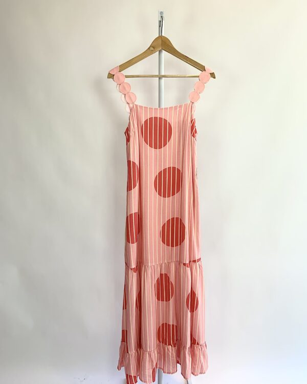 Vestido mid rosa alça detalhada MARIA FILÓ - P