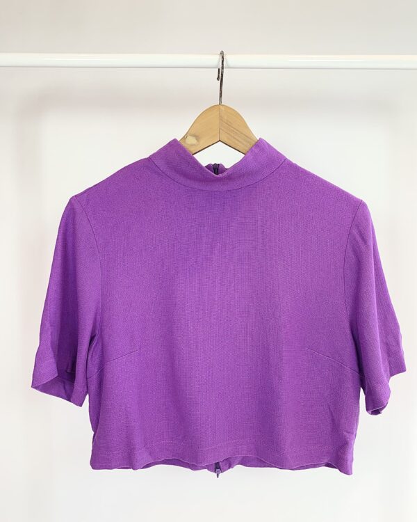 Blusa cropped roxo CARLOTA COSTA - M - VENDIDO SISTEMA OTO
