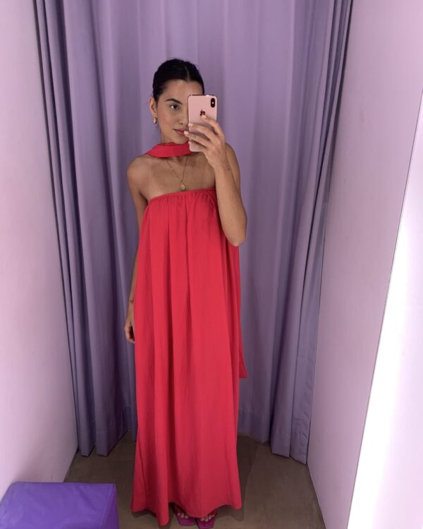 Vestido longo rosa - ÚNICO