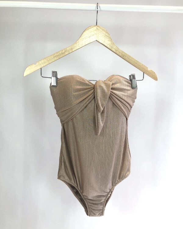 Maiô sem alça detalhe amarração brilhoso ADRIANA DEGREAS - P *nunca usado * - VENDIDO SIST OTO