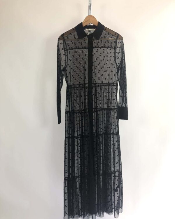Chemise tule preta bolinhas ZARA- PP - VENDIDO SISTEMA OTO