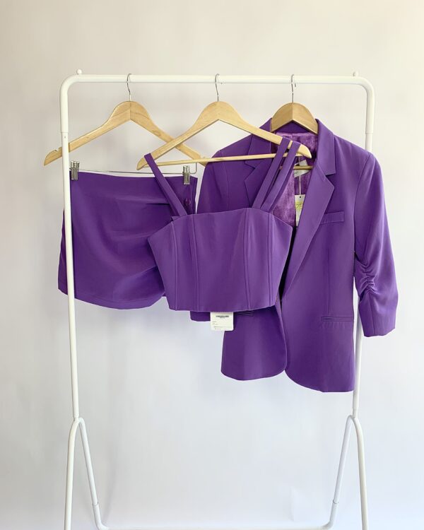 Trijunto blazer corset e saia roxo MY PLACE - P *nunca usado*