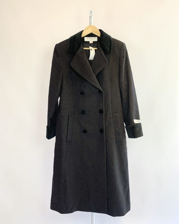 Tench coat lã batida preto LIZ CLAIBORNE - M - VENDIDO SISTEMA OTO