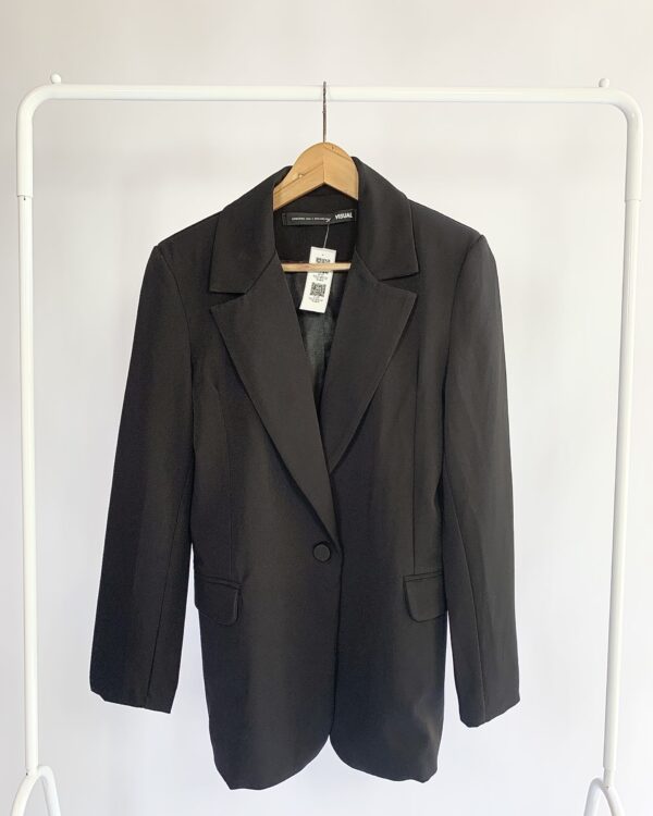 Blazer alongado preto VISUAL JEANS - 36 - VENDIDO SISTEMA OTTO