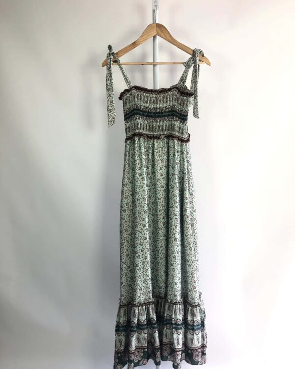 Vestido midi lastex busto azul claro estampado AMISSIMA - P - VENDIDO SISTEMA OTO
