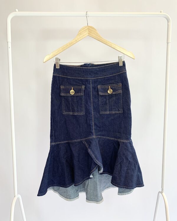 Saia jeans babado na barra MARIA FILÓ - P