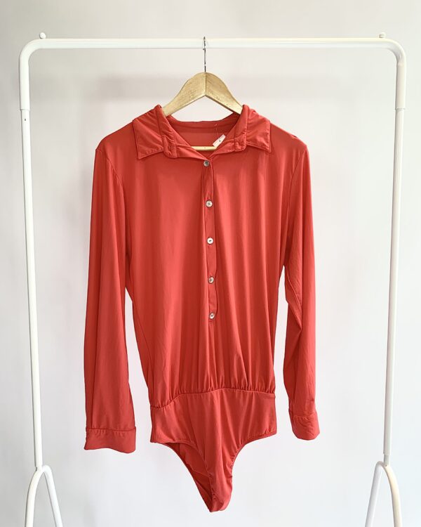 Body vermelho botões malha fria - M - VENDIDO SISTEMA OTO