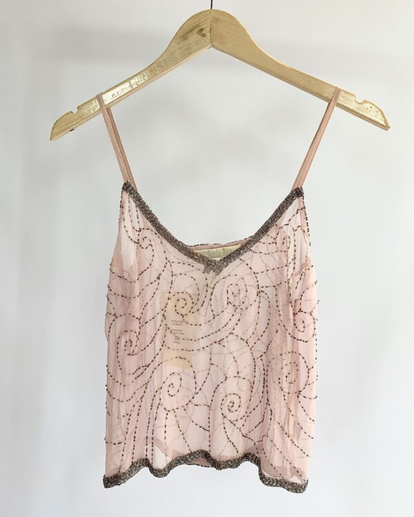 Blusa cropped seda rosa com pedraria PINK SODA - P