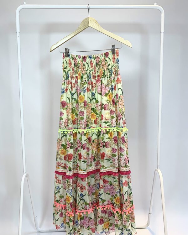 Saia longa tule flores coloridas LAKSHMI- P VENDIDO SISTEMA OTTO