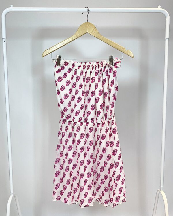 Vestido sem alça estampa boca TRIYA - P