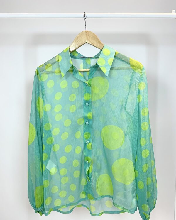 Camisa verde transparente manga longa LORE - M - VENDIDO SISTEMA OTO
