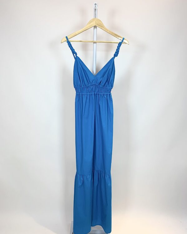 Vestido azul decote costas alças trançadas ANDREA SILVA - P - VENDIDO SISTEMA OTO