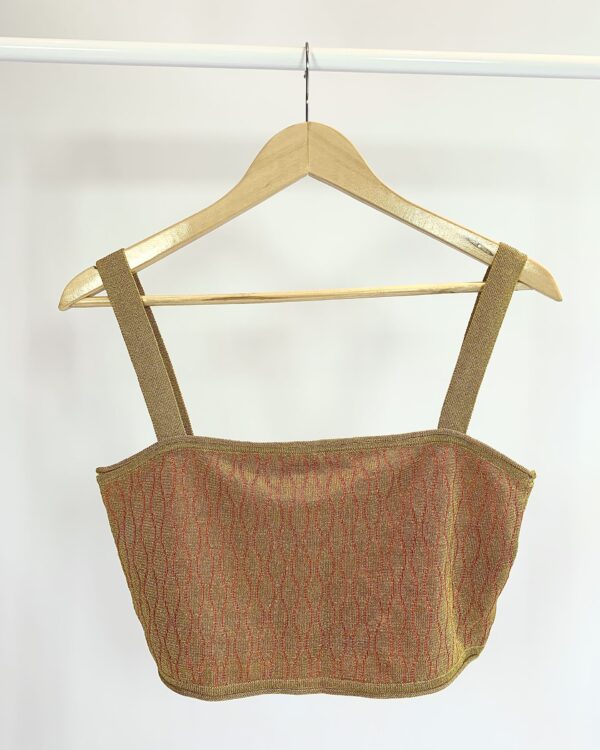 Cropped tricot fios de lurex laranja e dourado NV - M - VENDIDO SISTEMA OTO