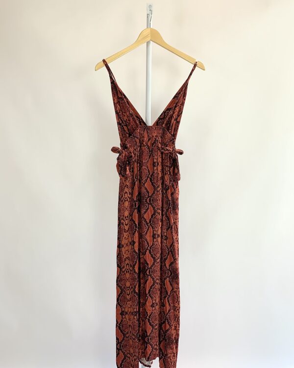 Vestido laranja estampa cobra AS MENINAS - P - VENDIDO SISTEMA OTO