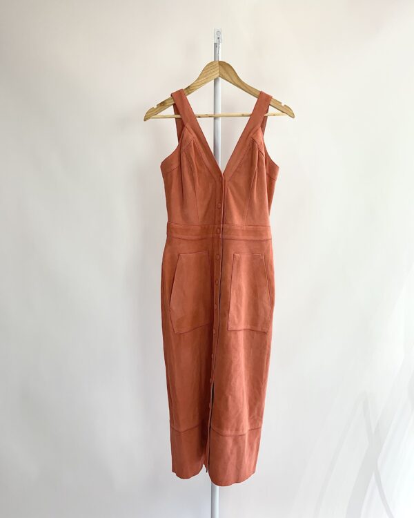 Vestido chamois midi laranja A.BRAND - 38 (nunca usado)