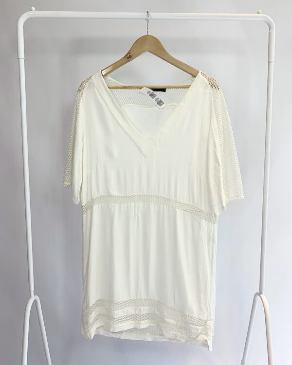 Vestido curto off white detalhe tela ANIMALE - 38- VENDIDO SISTEM otto