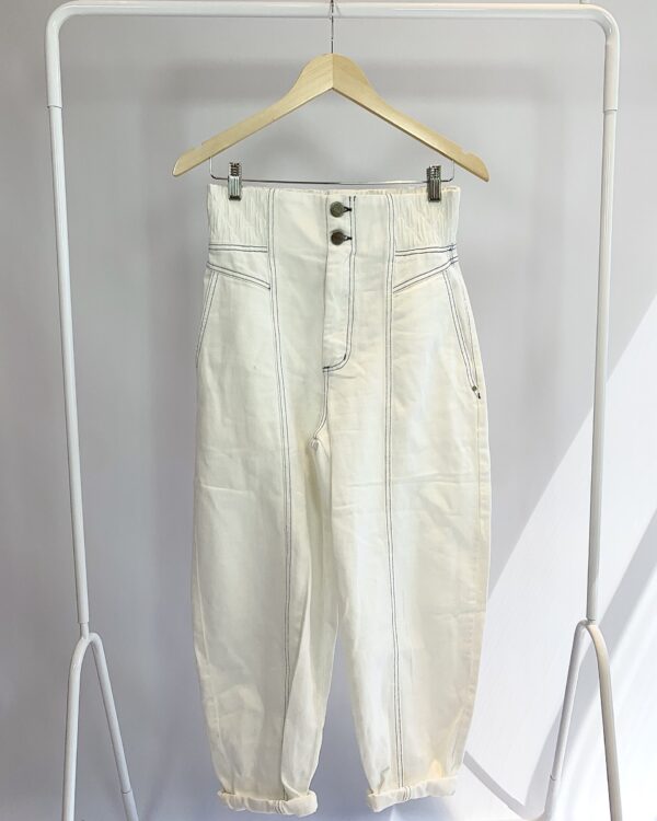 Calça sarja branca detalhe pesponto Skazi - 38 - VENDIDO SISTEMA OTO