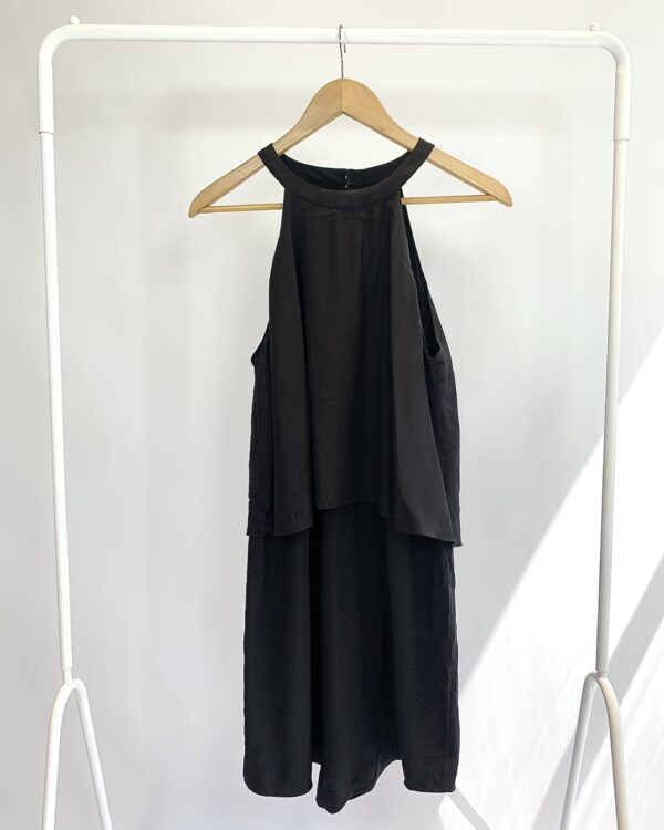 Vestido seda curto preto ATEEN - 40 - vendido sistema oto