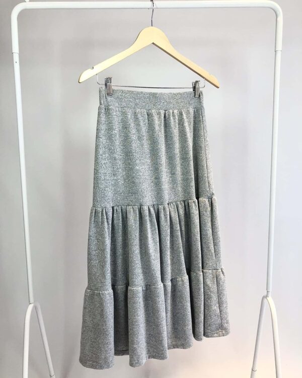 Saia midi cinza LUIZA BOTTO - M - VENDIDO SISTEMA OTO