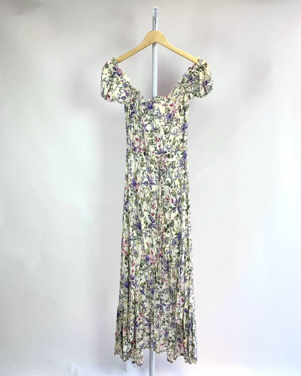 Vestido florido midi ombro a ombro - P