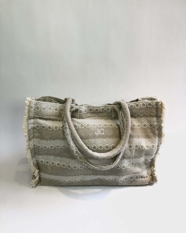 Bolsa de praia tons de cinza e bege CIA MARITIMA - VENDIDO SISTEMA OTO