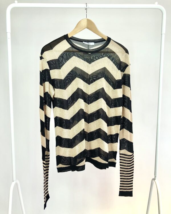 Blusa preta de dourada com fios de lurex TALIENK  - P - VENDIDO SISTEMA OTTO