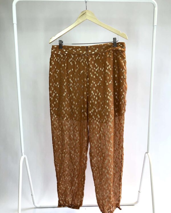 Calça terraota com fios de lurex ABRAND - 44 *nunca usado* - VENDIDO SISTEM OTO