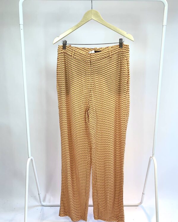 Calça crepe laranja estampa geométrica ZARA - G- VENDIDO SISTEMA OTTO