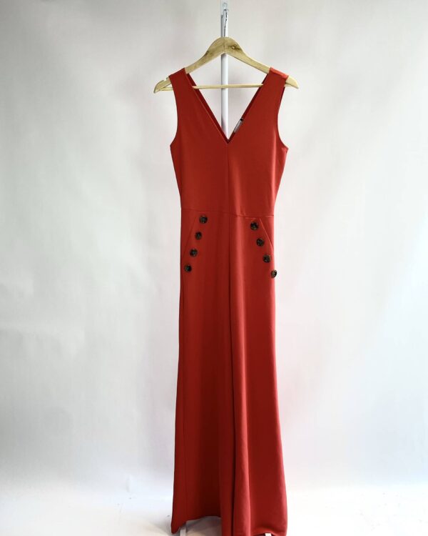 Macacão vermelho botões TRIMIX- M - VENDIDO SISTEMA OTO