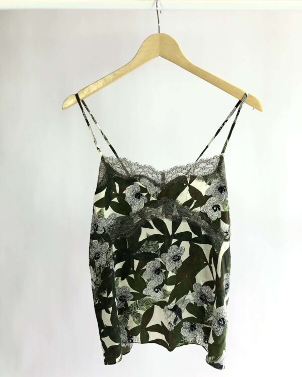 Regata com estamp verde de seda ANIMALE - 36 - VENDIDO SISTEMA OTO