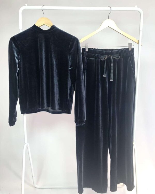 Conjunto veludo azul petróleo ZARA - P - VENDIDO SIST OTO