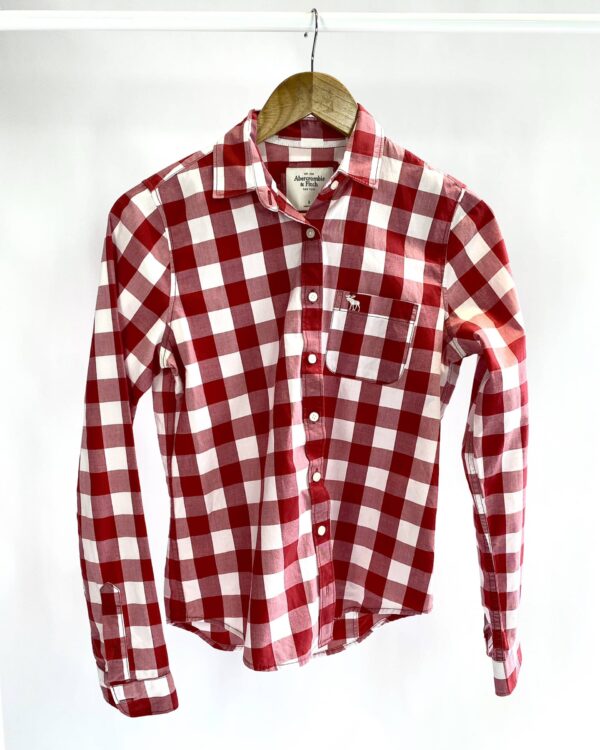 Camisa vermelha e branca quadriculada ABERCROMBIE E FITCH - P