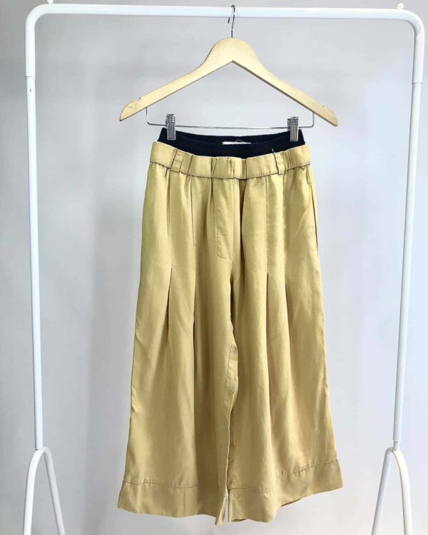 Calça pantacourt mostarda com cintura azul A NIEMEYER - 34 - VENDIDO SIST OTO