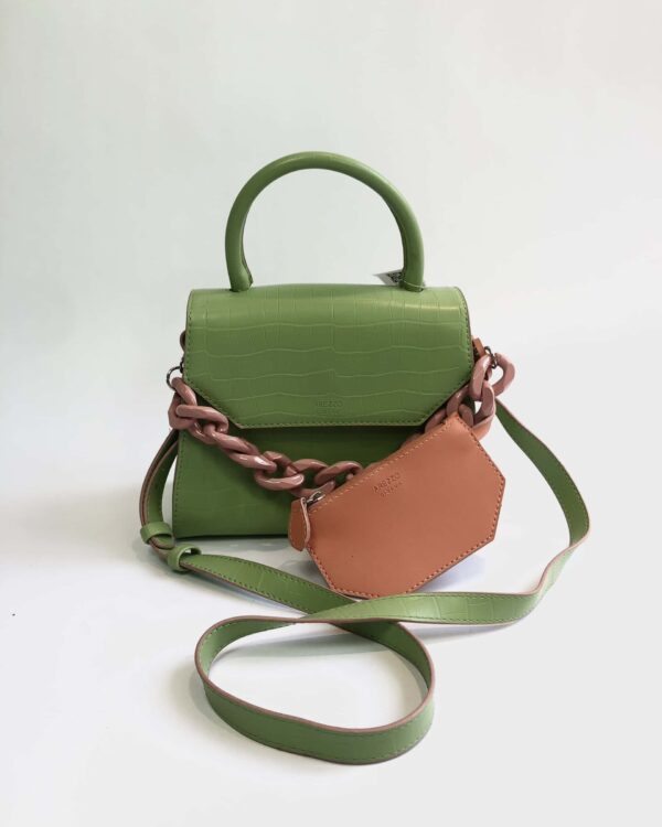 Bolsa pistache com adreços AREZZO - VENDIDO SISTEMA OTO