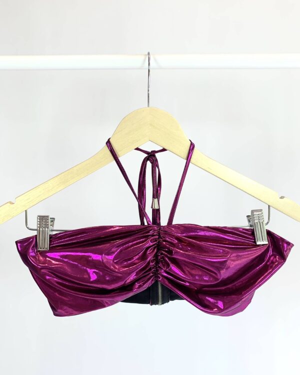 Cropped rosa metalizado ROCK LOLA - P - VENDIDO SISTEMA OTO