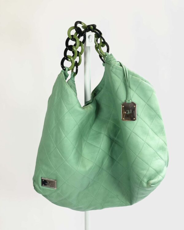 Bolsa verde alça pedraria metalassê LENNY E CIA