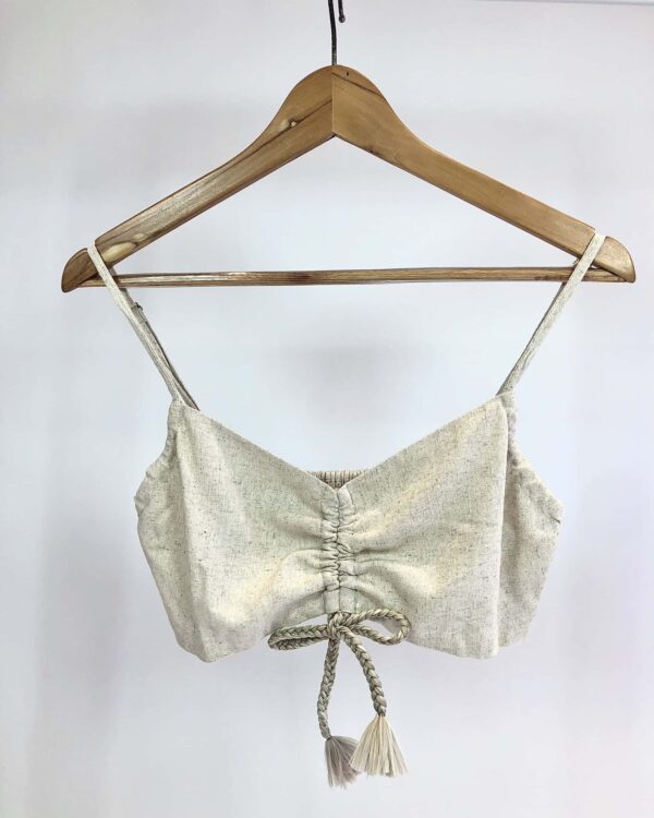 Top viscolinho bege OH BOY - M - VENDIDO SISTEMA OTO