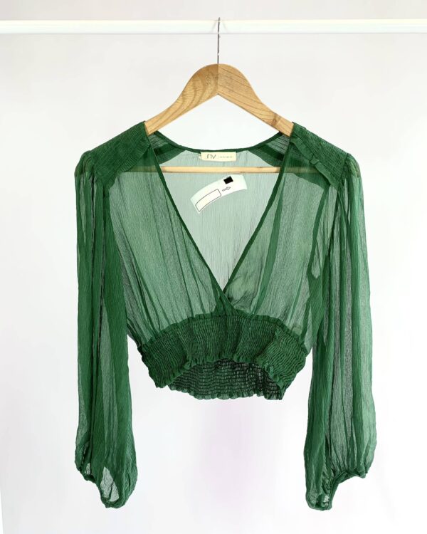Cropped transaparente verde seda NV - P - VENDIDO SISTEMA OTO