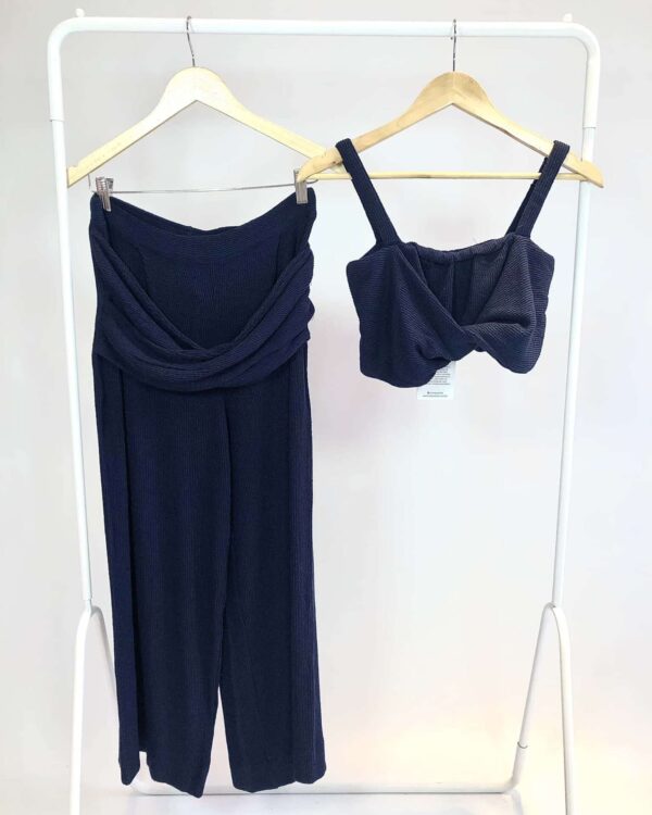 Conjunto azul marinho calça e cropped ANPO - M *nunca usado*