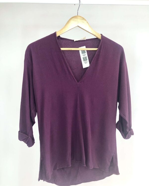 Blusa roxa de manga comprida CRIS BARROS - 36 - VENDIDO SISTEMA OTO